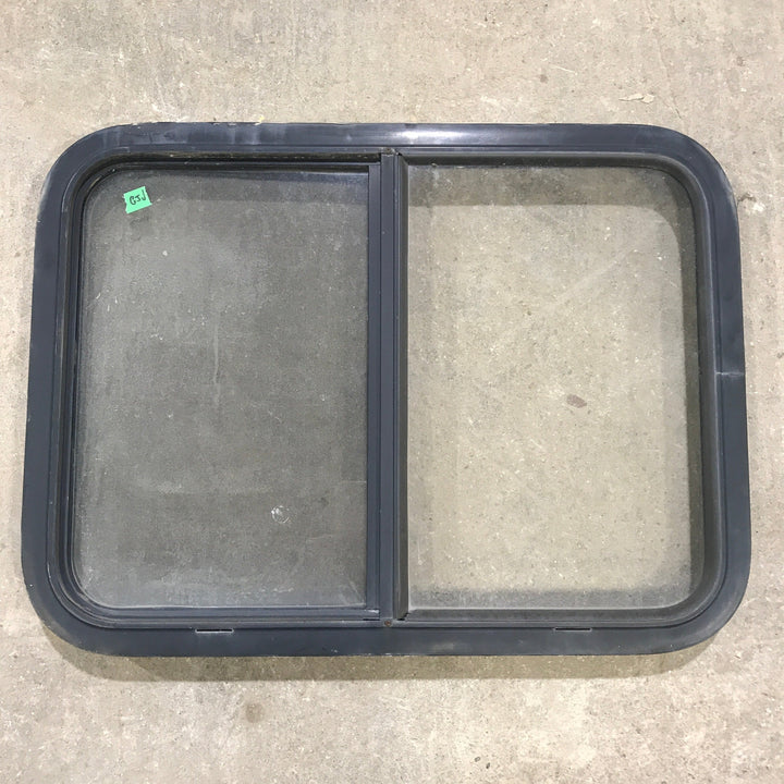 Used Black Radius Opening Window : 29.5" X 21.5" X 1.875" - Young Farts RV Parts