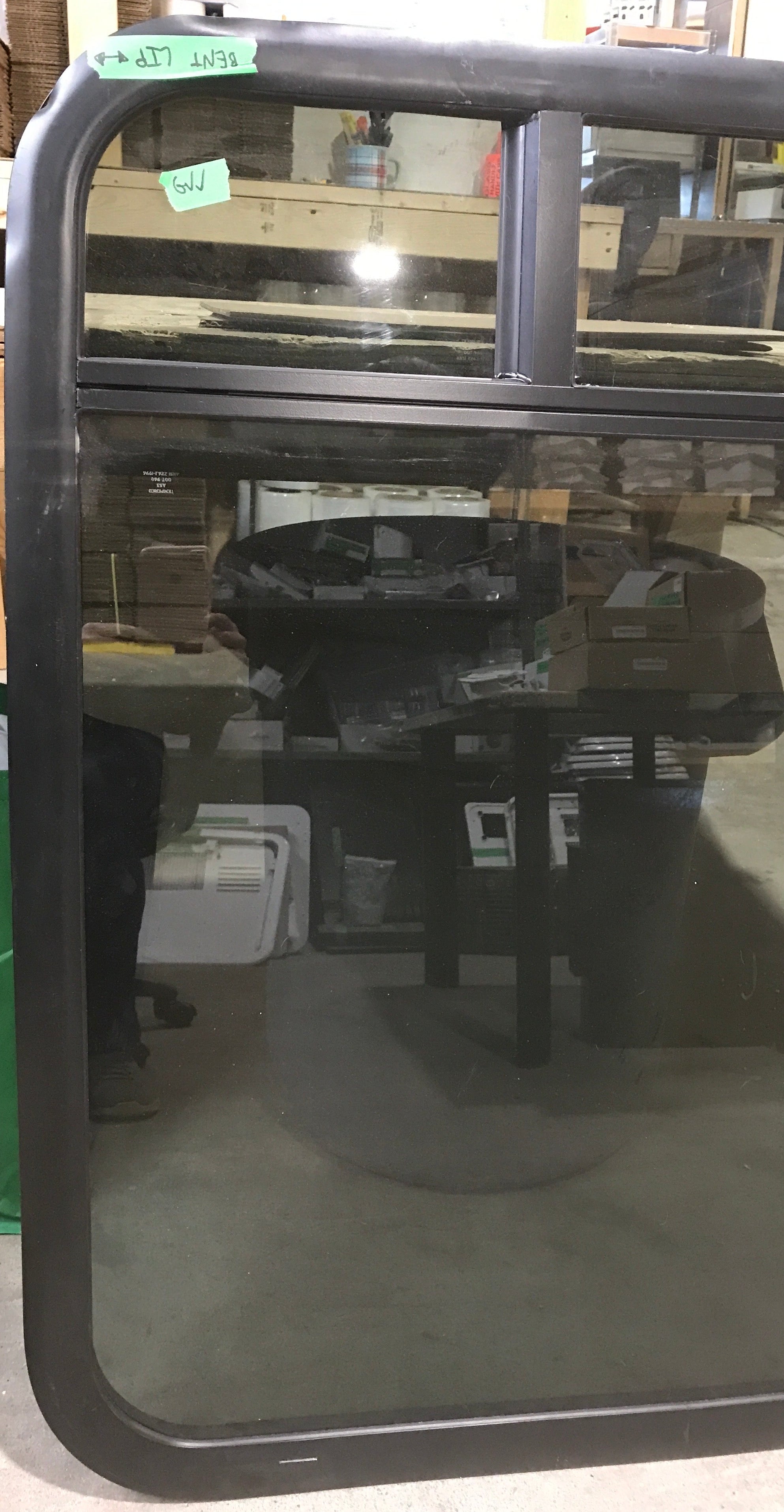 Used Black Radius Opening Window : 35 3/4" W x 36" H x 3/4"