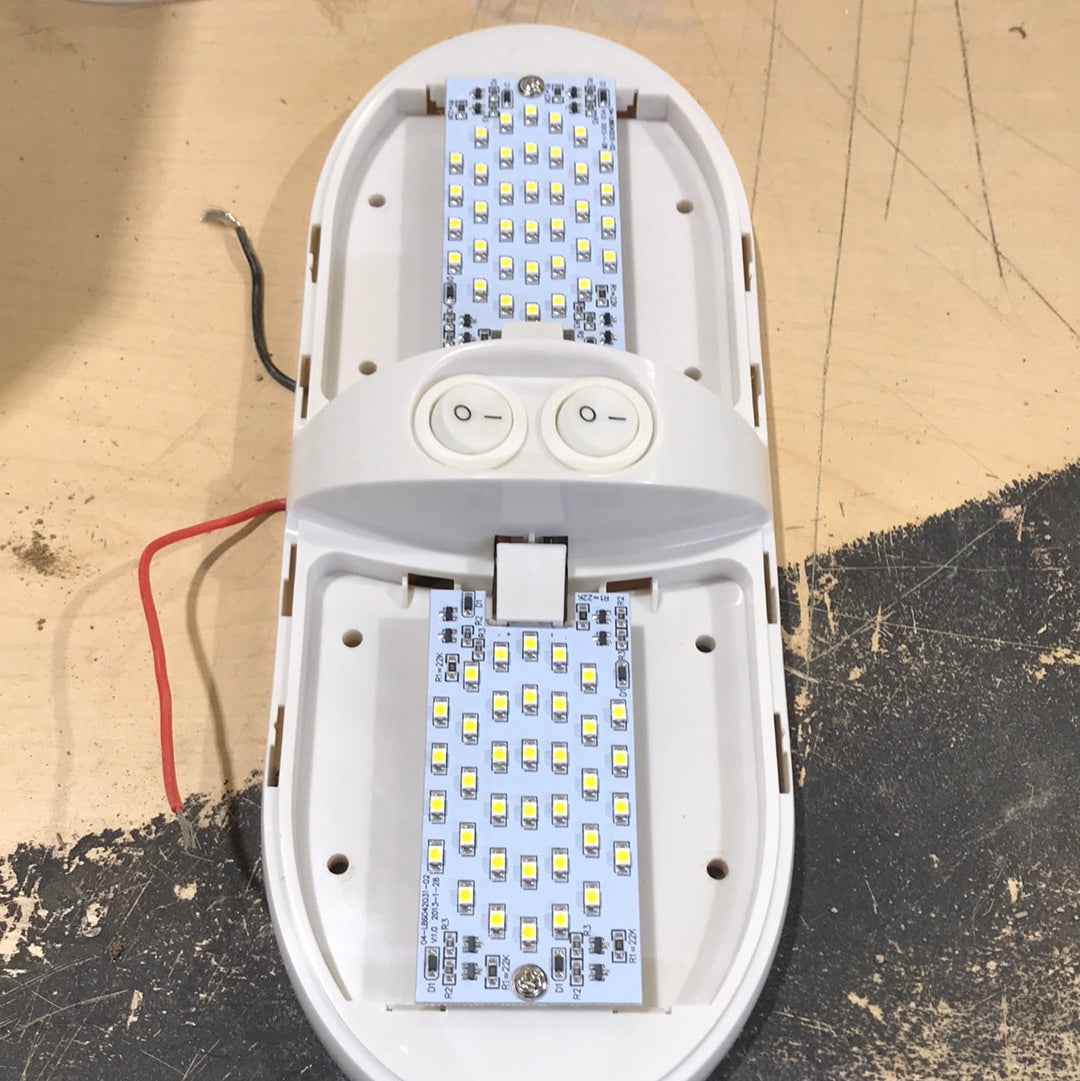 Used Light Fixture *DOUBLE* Off- White - Young Farts RV Parts