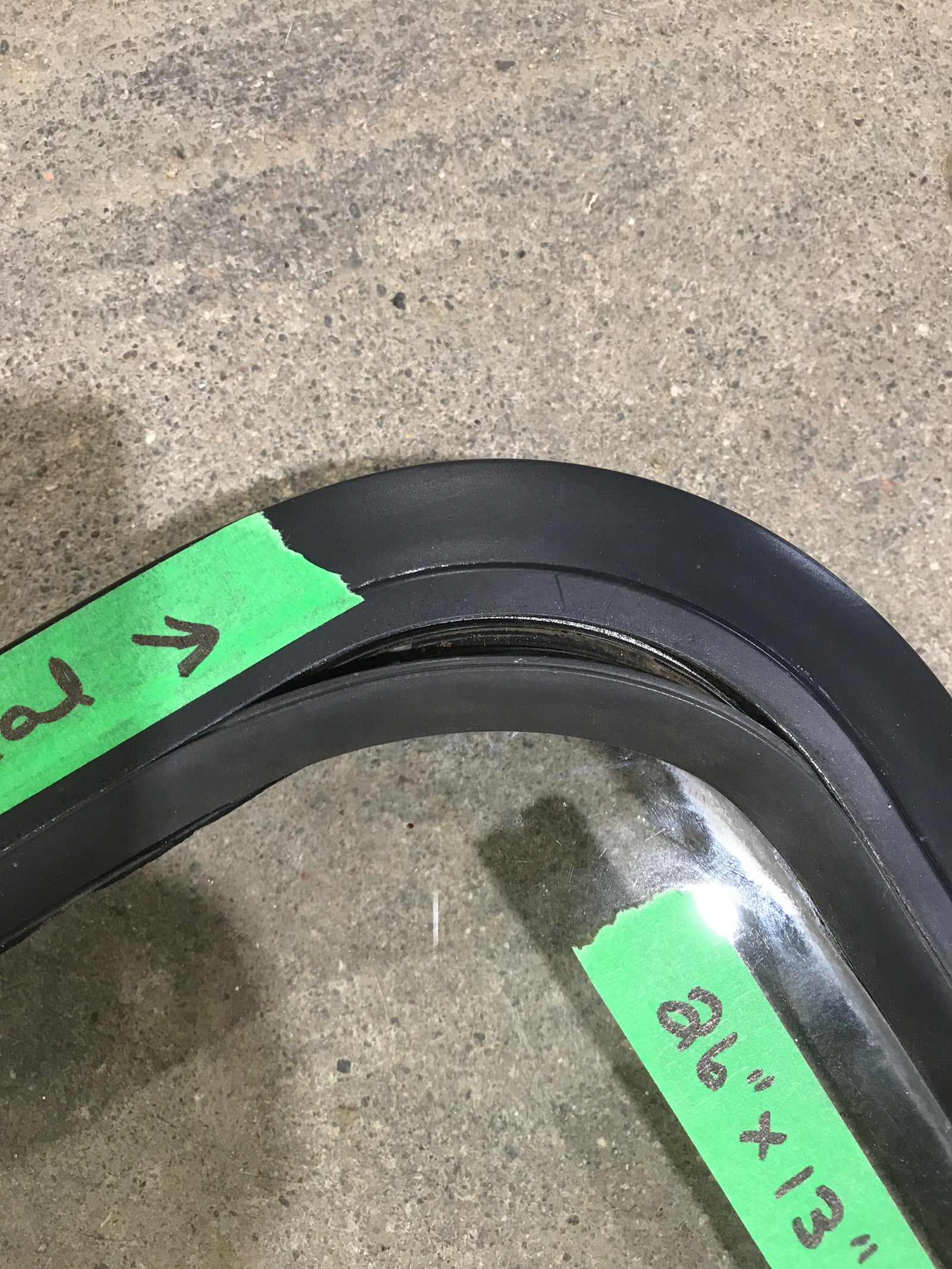 Used Black Radius Angled Non Opening Window : 26