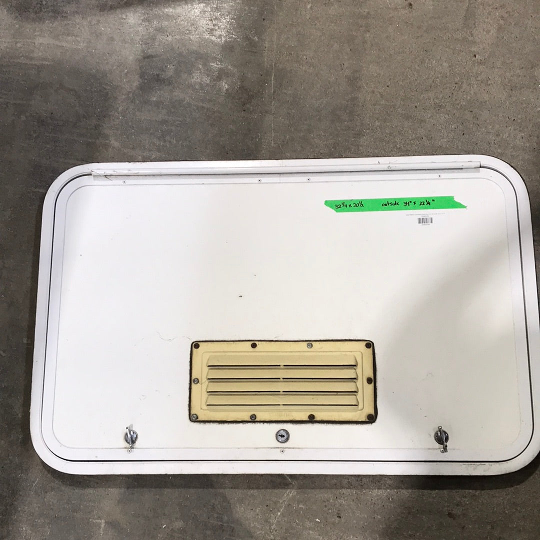 Used Radius Cornered Cargo Door 32 1/4" x 20 1/2" X 1" D - Young Farts RV Parts