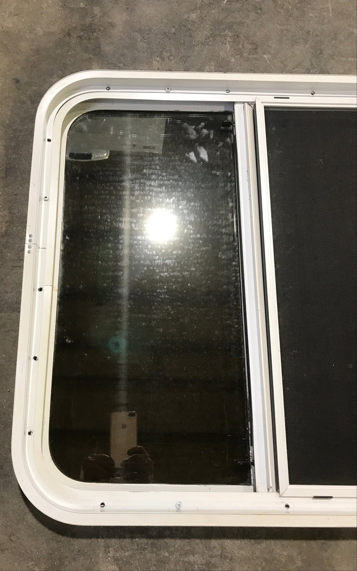 Used White Radius Opening Window : 26 1/2