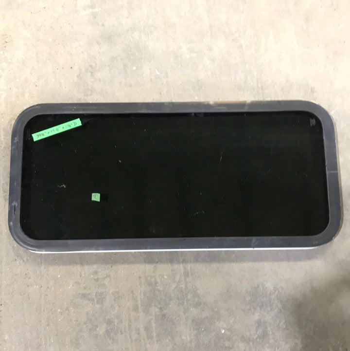 Used Black Radius Non-Opening Window : 39 1/2 X 17 1/2 X 1 1/2" D - Young Farts RV Parts