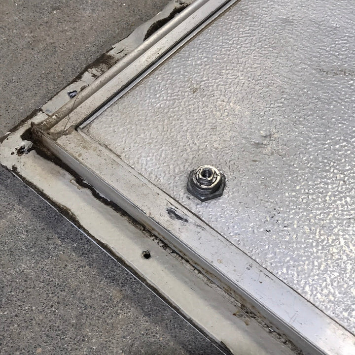 Used Square Corner Cargo Door 59 3/4" x 16 3/4" X 3/4" D - Young Farts RV Parts