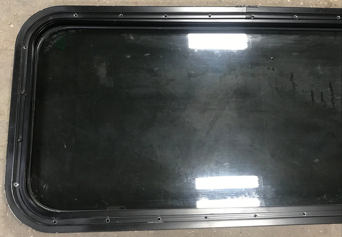 Used Black Radius Non Opening Window : 17 1/2