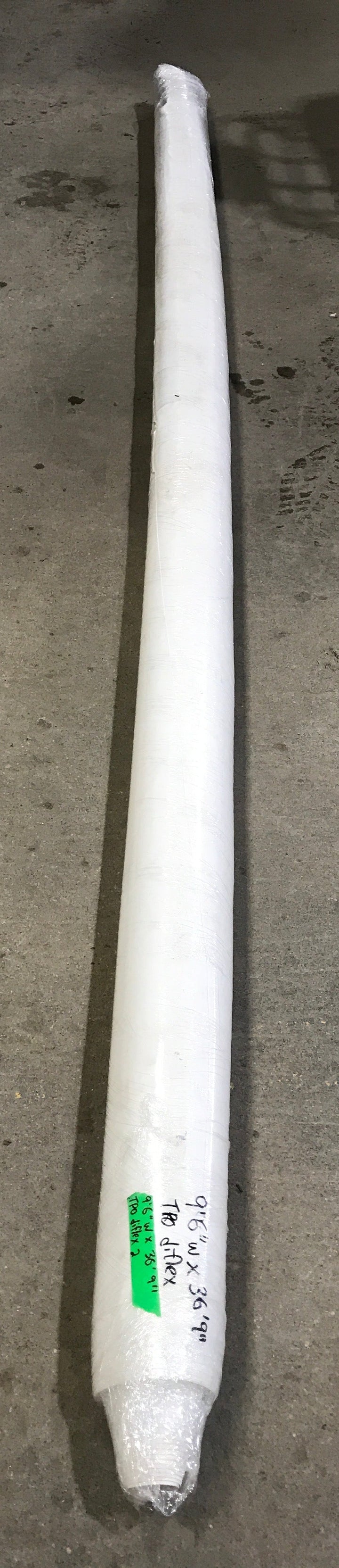 Used DIFLEX II TPO Roofing Membrane, White - 9'6" W x 30'9" L