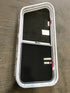 Used Slanted White Radius Emergency Opening Window : 42" W x 17 1/2" H x 2" D