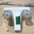 Used 4" Bathroom Faucet, White, Clear Knobs