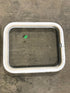 Used White Radius Non Opening Window : 17 1/2" W x 21 1/2" H x 1 1/2" D
