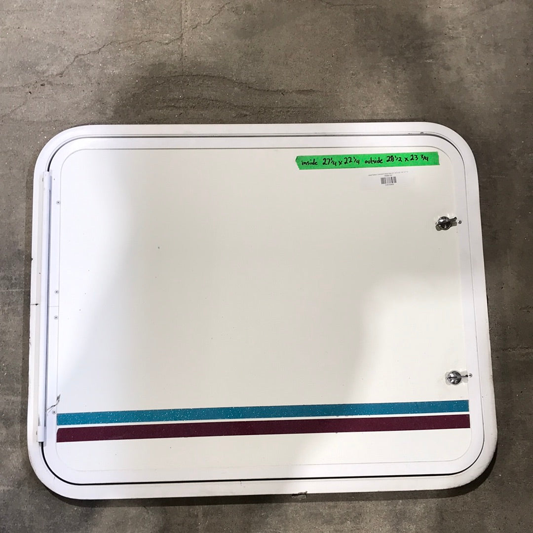 Used Radius Cornered Cargo Door 27 1/4" x 22 1/4" X 1" D - Young Farts RV Parts
