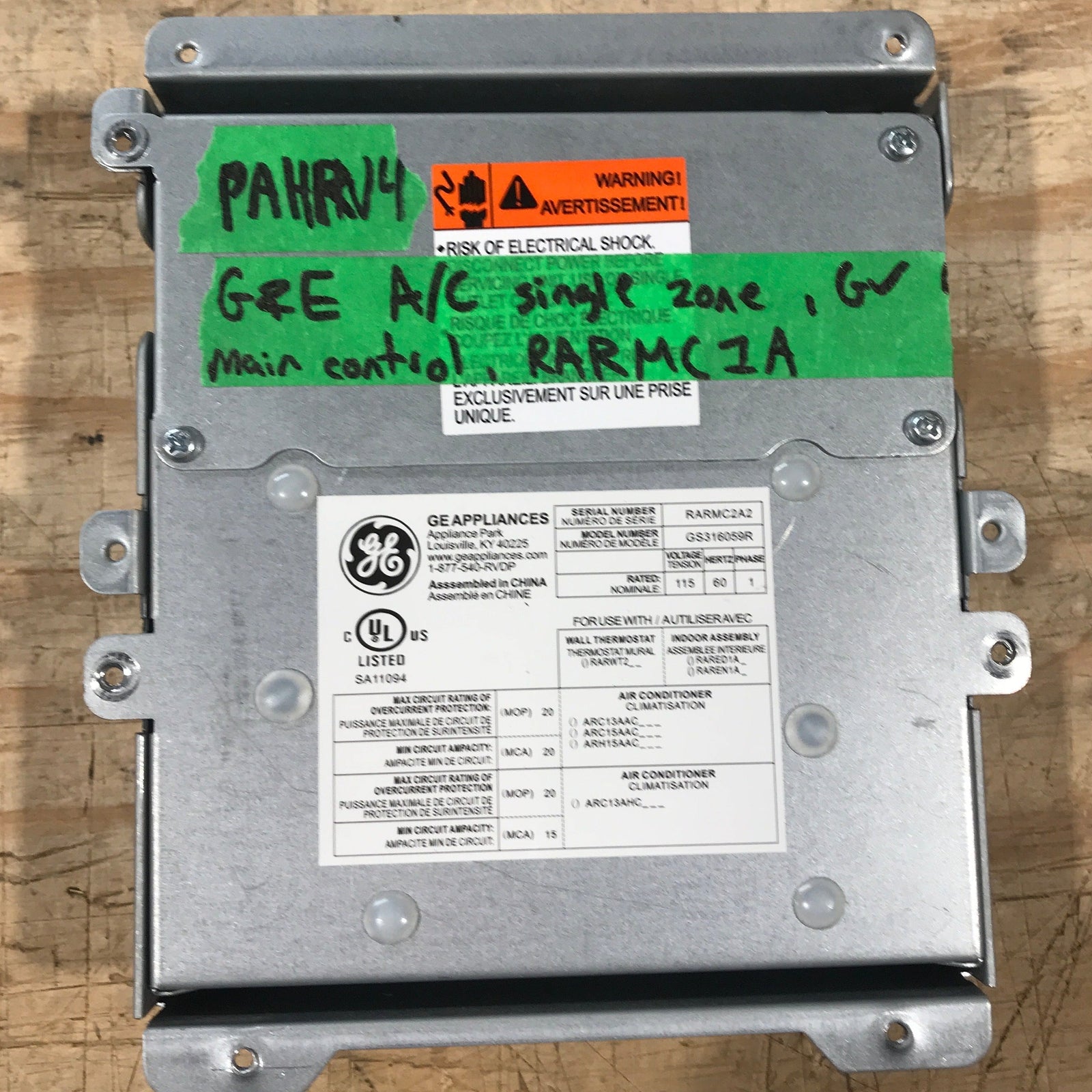 Used G&E Main Control Board, Single Zone, RARMC1A - Young Farts RV Parts