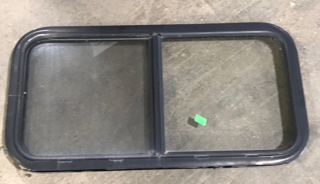 Used Black Radius Opening Window : 35 1/2" W X 17 1/2" H X 2" D