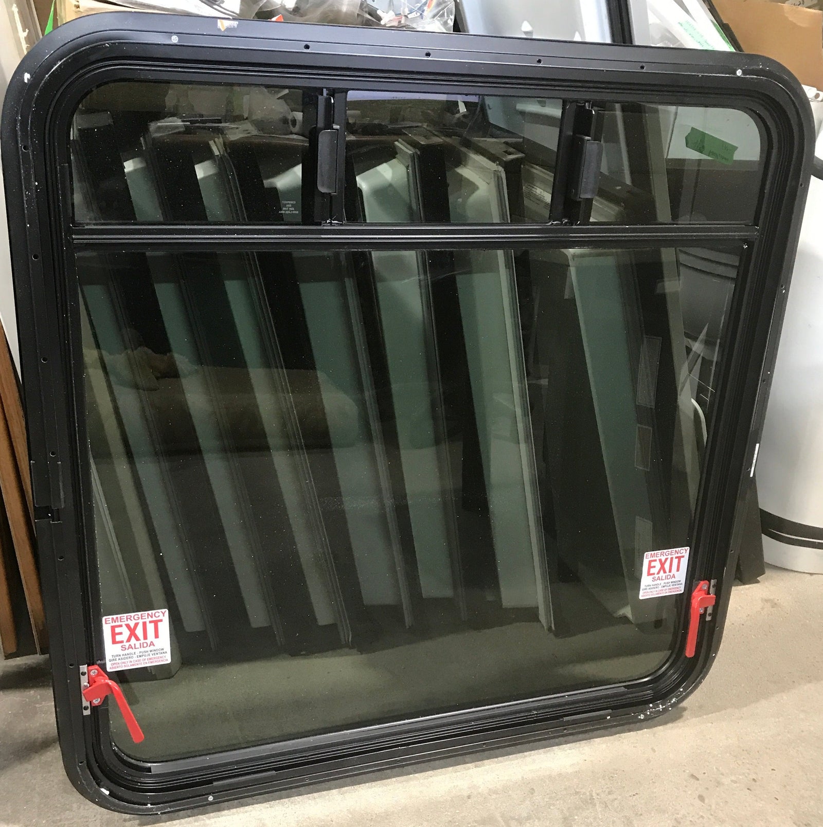 Used Black Radius Emergency Opening Window : 35 3/4