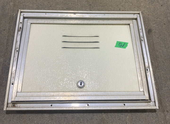 Used Square Cornered Battery / Propane Cargo Door 14 3/4" W x 10 3/4" H x 1" D