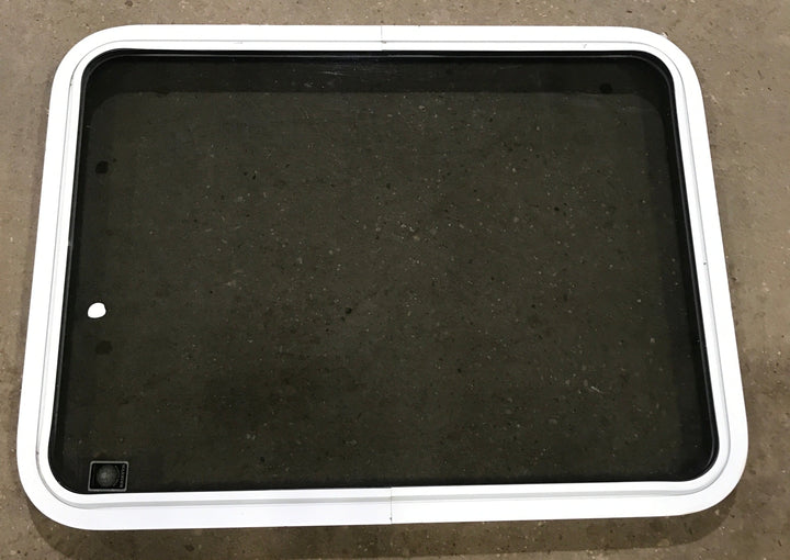Used White Radius Non Opening Window : 35 3/4" W x 26 1/4" H x 1 7/8" D