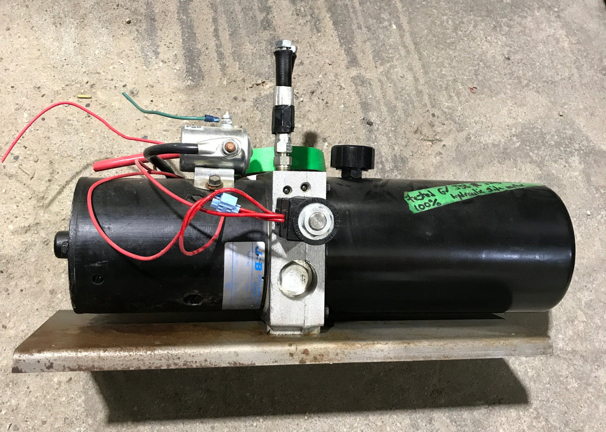 Used JS BARNES RV Slide Out Hydraulic Pump/Motor/Tank Assembly