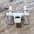 Used 4" Bathroom Faucet, Bone, Clear Knobs