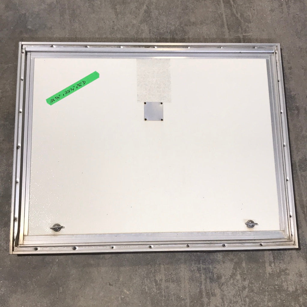 Used Square Corner Propane cargo door  28 3/4" W x 22 1/4" H x 3/4"D