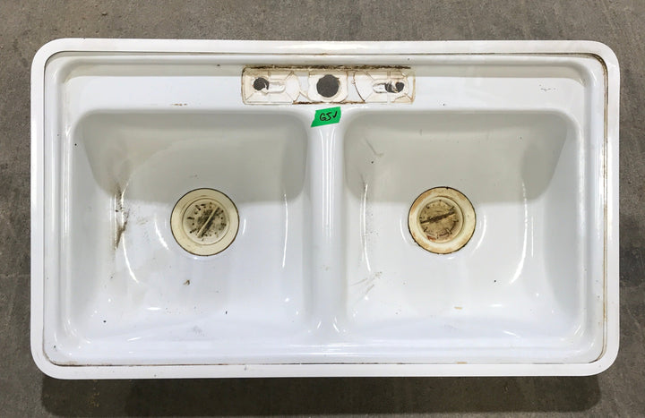 Used Double Kitchen Sink 33” W x 19” L