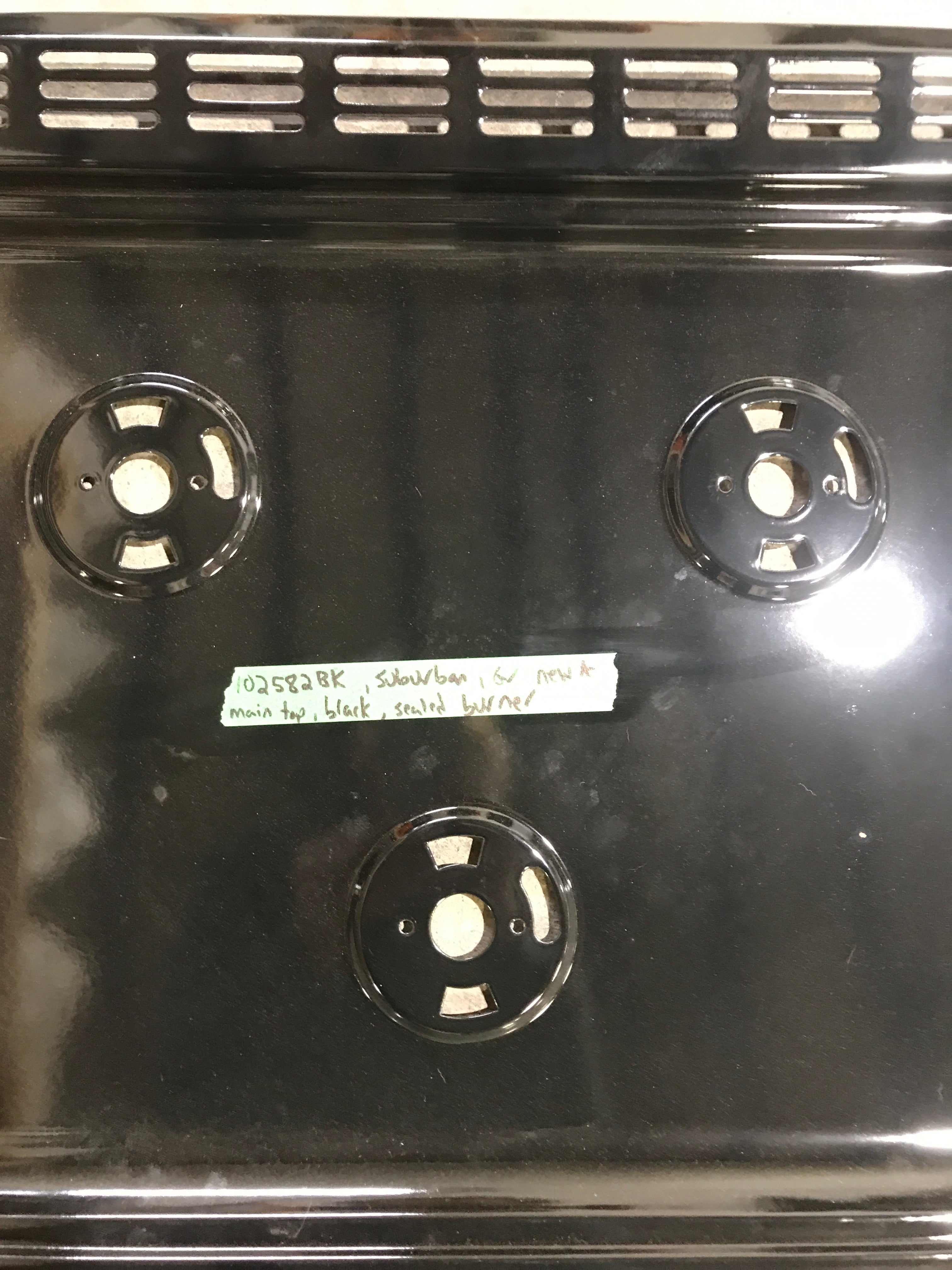 Used Suburban 3-Burner Main Top, Black - 102582BK