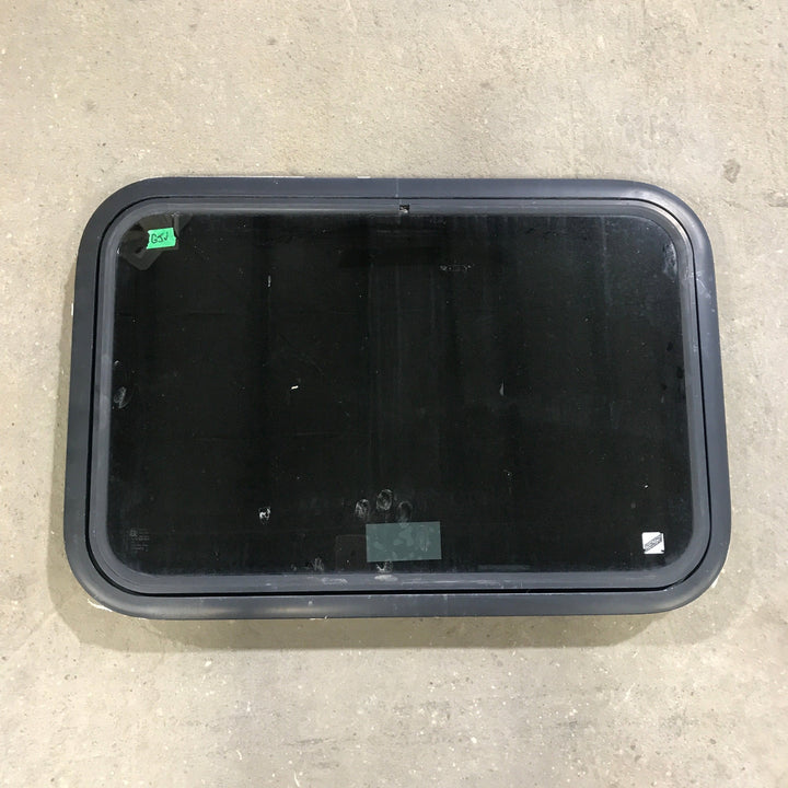 Used Black Radius Emergency Opening Window : 29.5" X 19.5" X 1.5" - Young Farts RV Parts