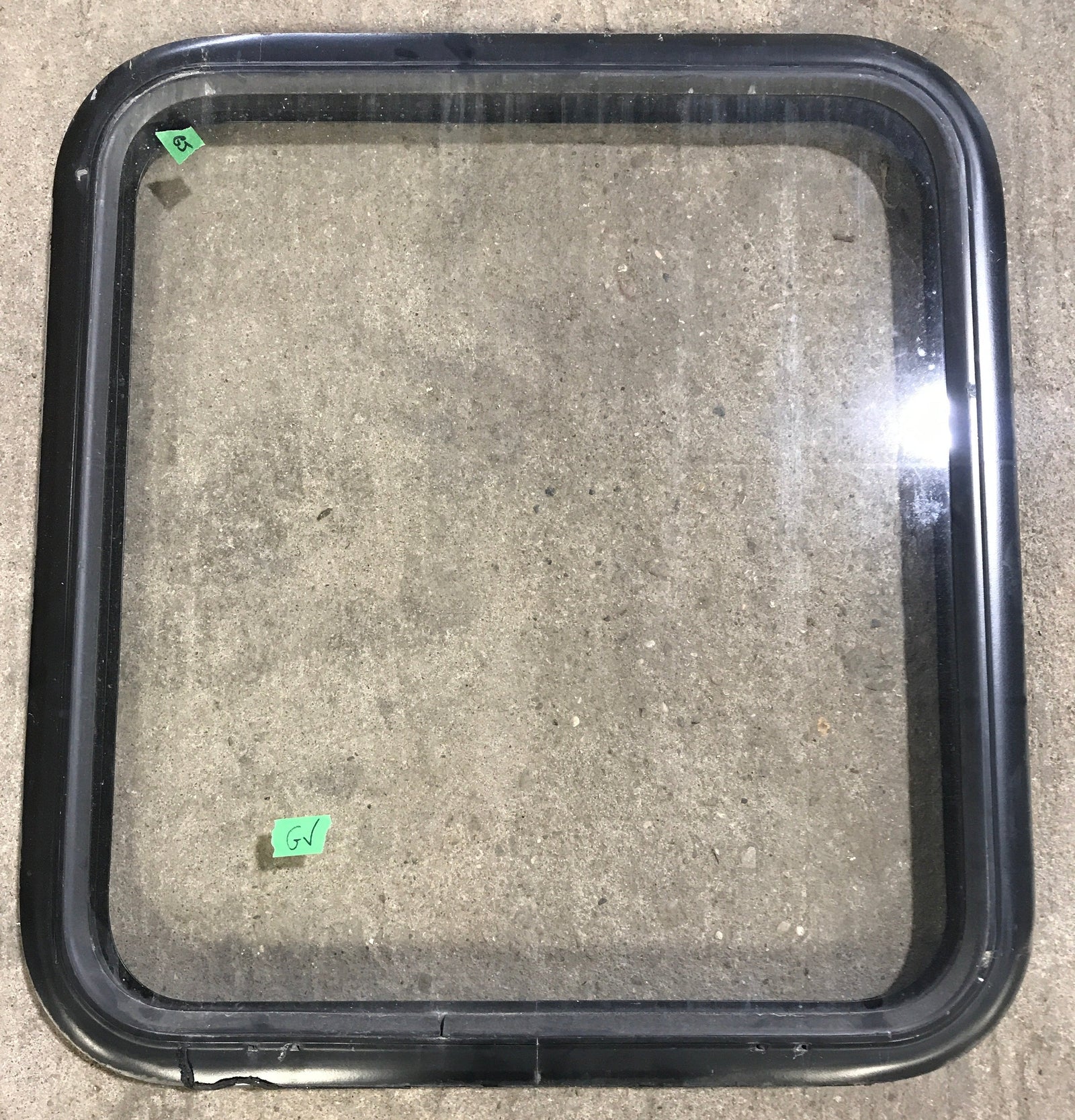 Used Black Radius Non Opening Window : 25 1/2