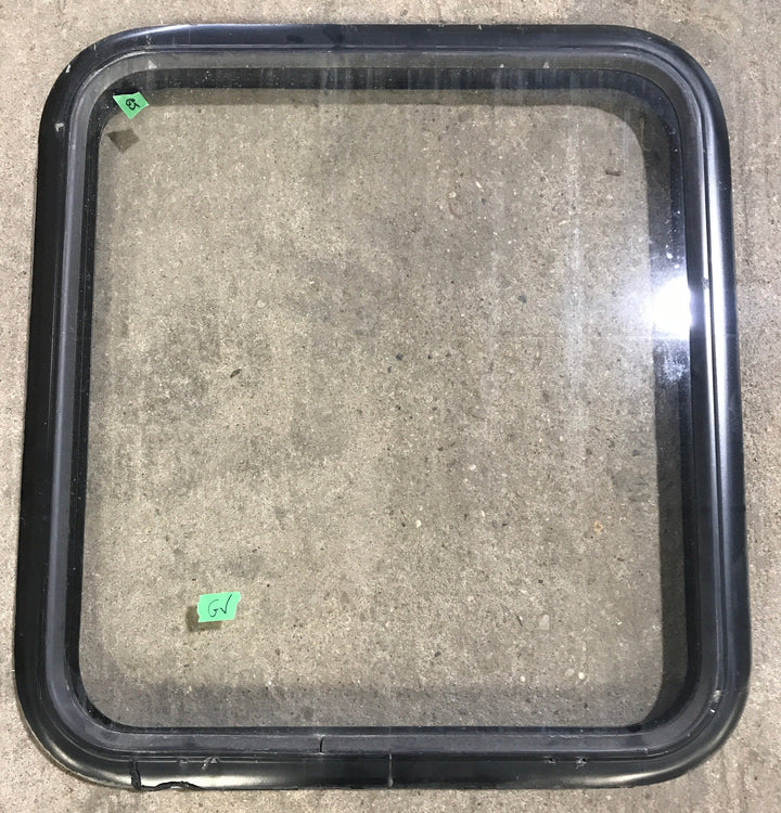 Used Black Radius Non Opening Window : 25 1/2" W x 23 1/2" H x 2" D