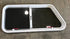 Used Slanted White Radius Emergency Opening Window : 42" W x 17 1/2" H x 2" D
