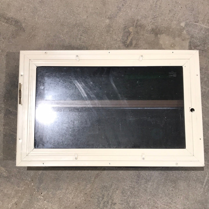 USED Brown Radius Dual Pane-Storm Window : 24 1/4" W x 15 1/4" H x 1 1/2" D - Young Farts RV Parts