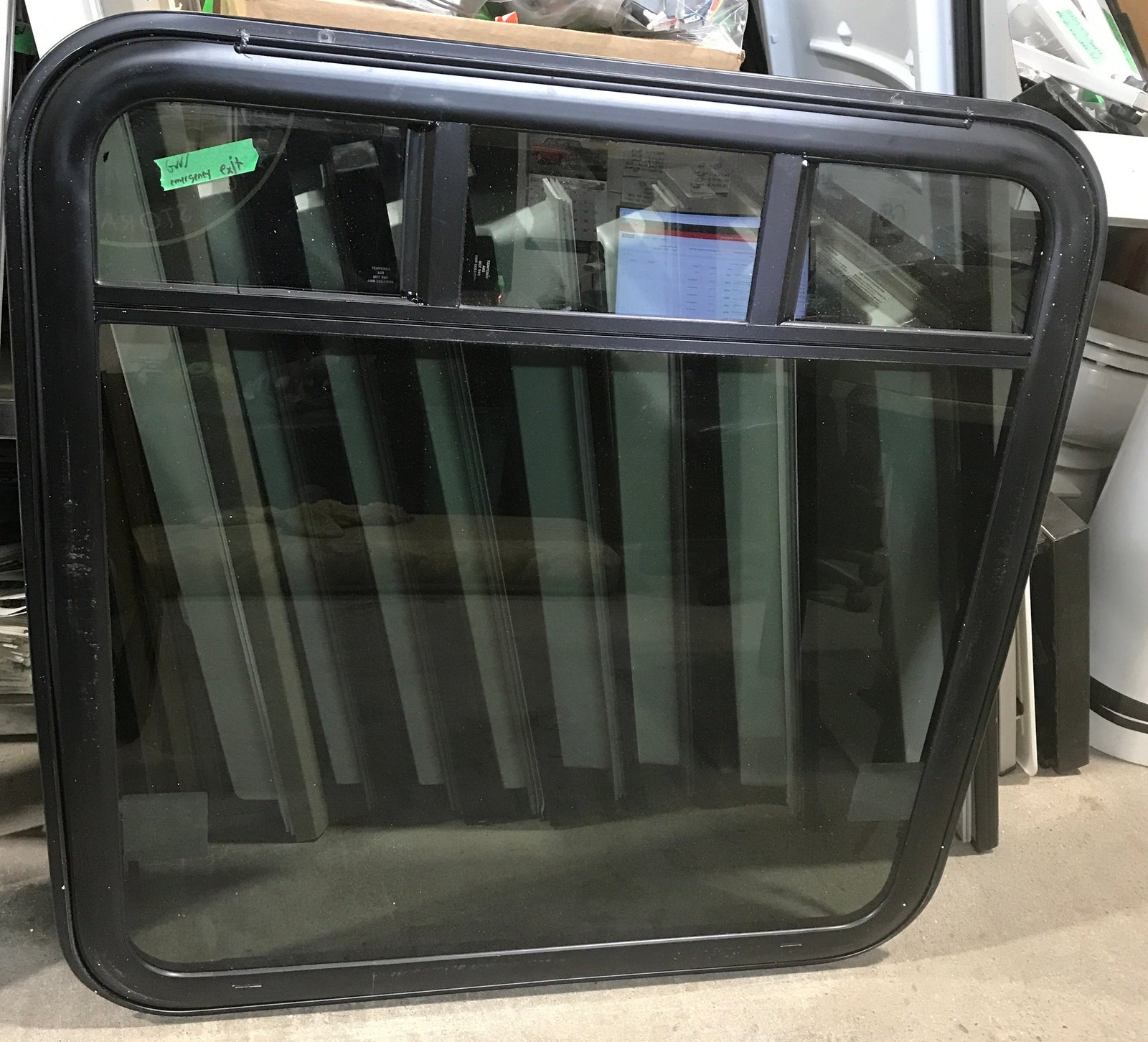 Used Black Radius Emergency Opening Window : 35 3/4