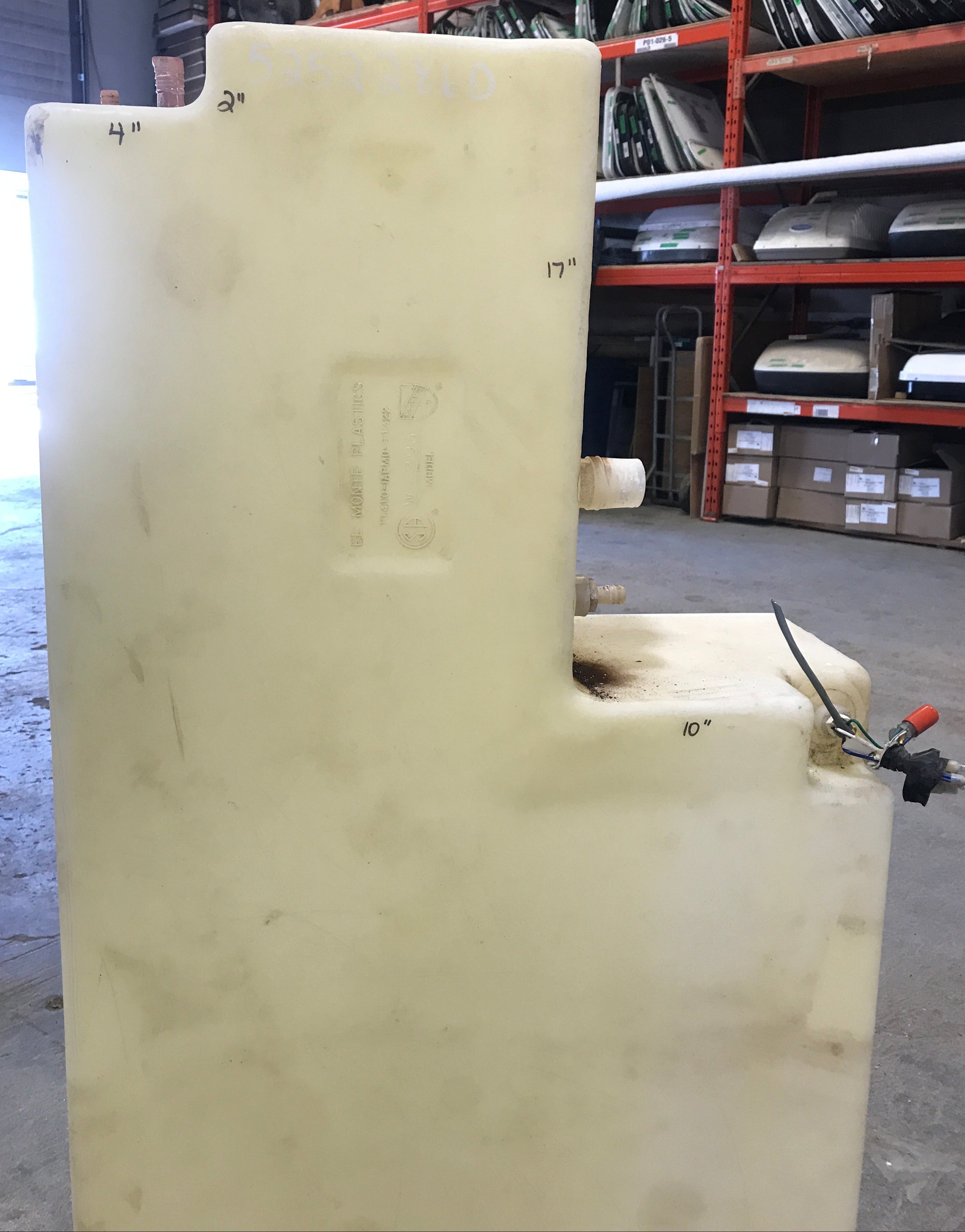Used Fresh Water Tank 9" H  x 24" W x 53” L