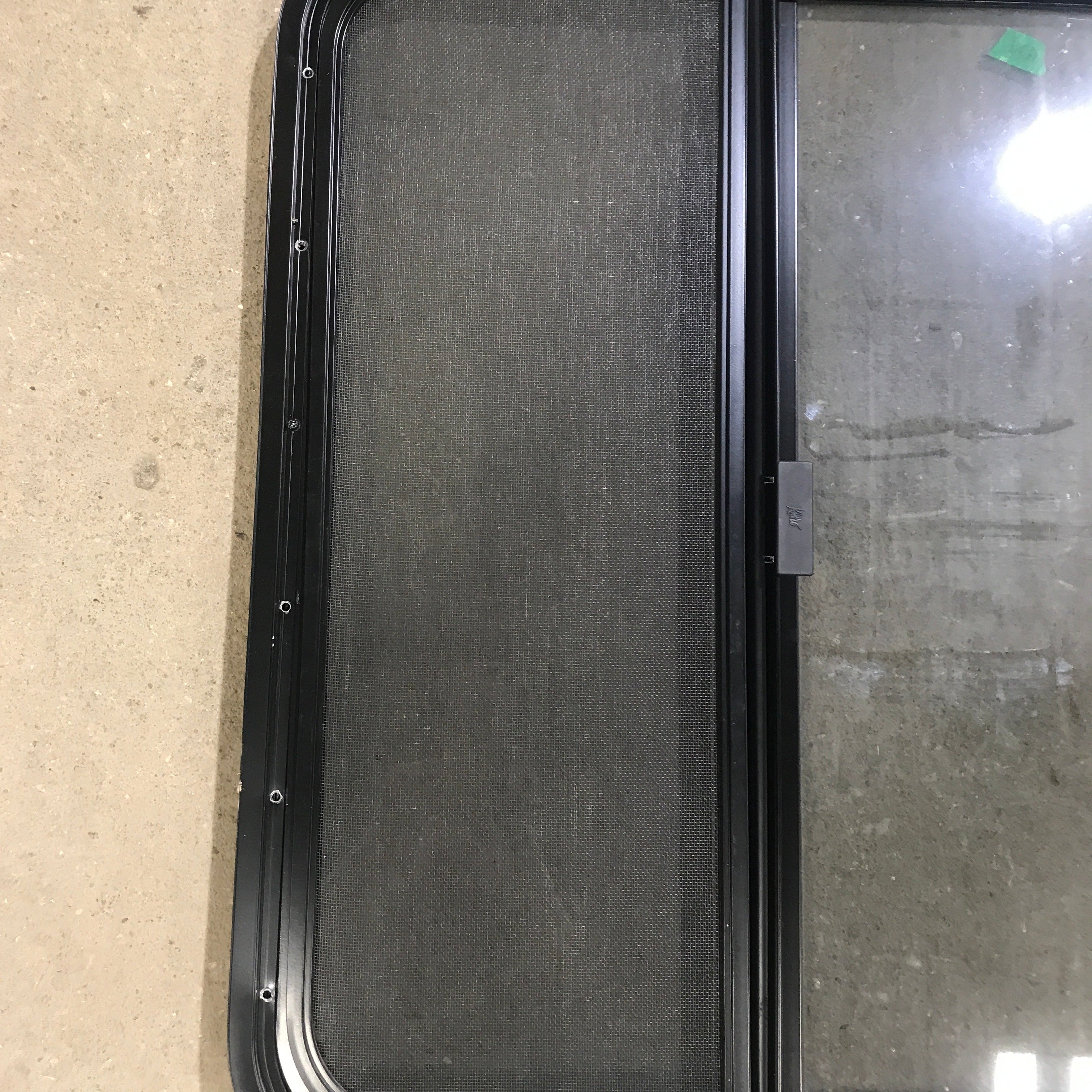 Used Black Radius Opening Window : 24" X 30" X 1.25" - Young Farts RV Parts