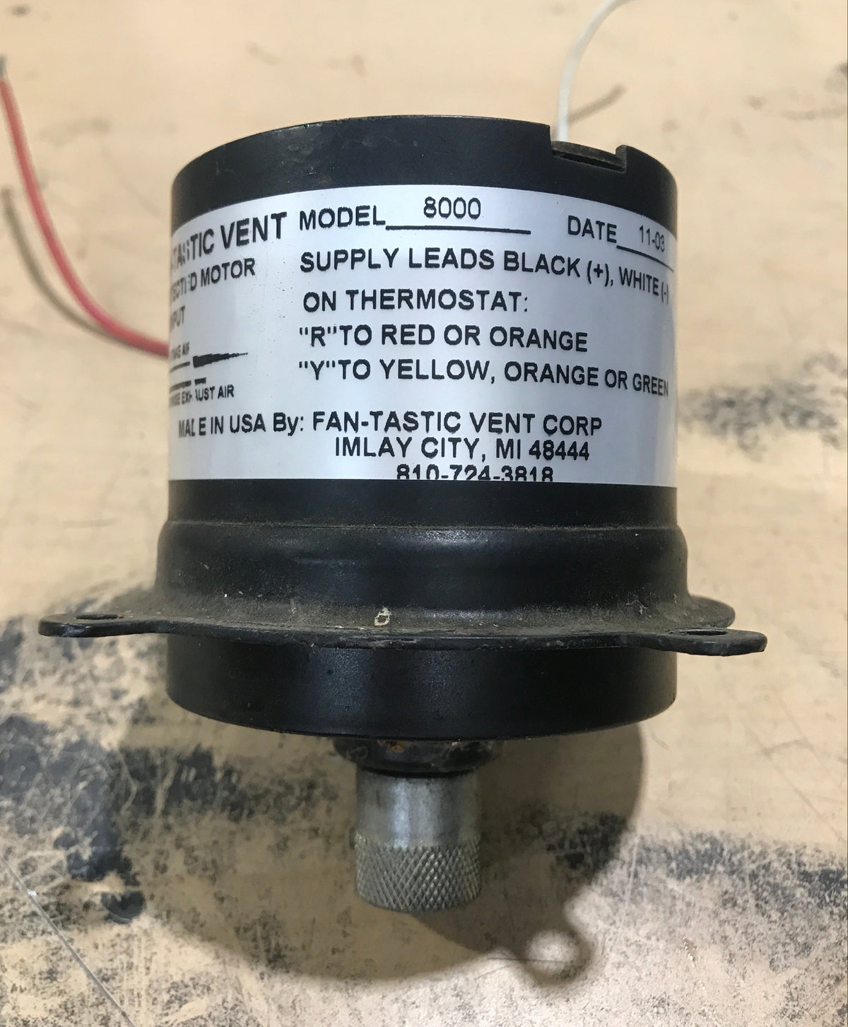 Used Fantastic Roof Vent Motor - 8000
