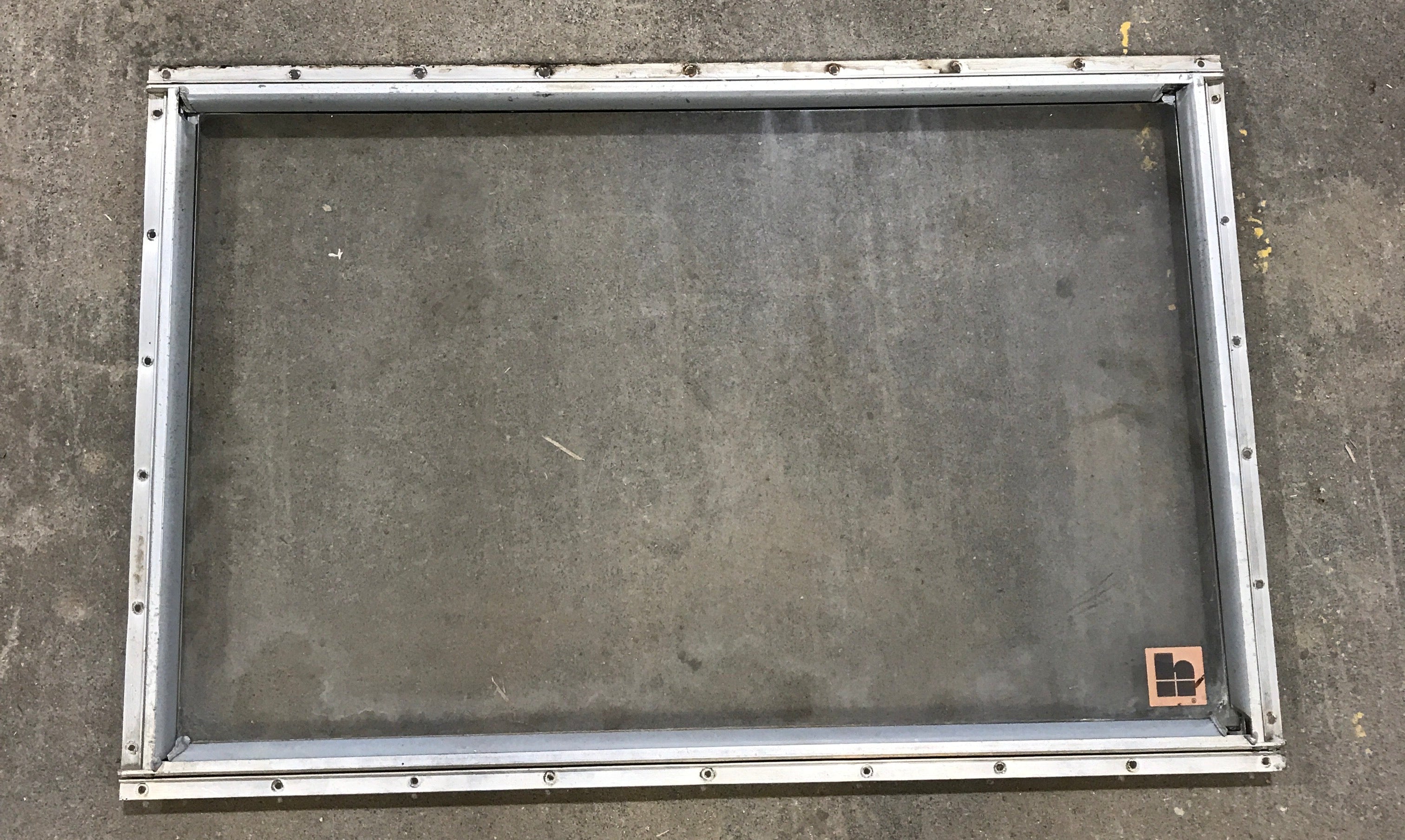 Used Silver Square Non-Opening Window: 28 3/4" W x 18 1/4" H x 1" D