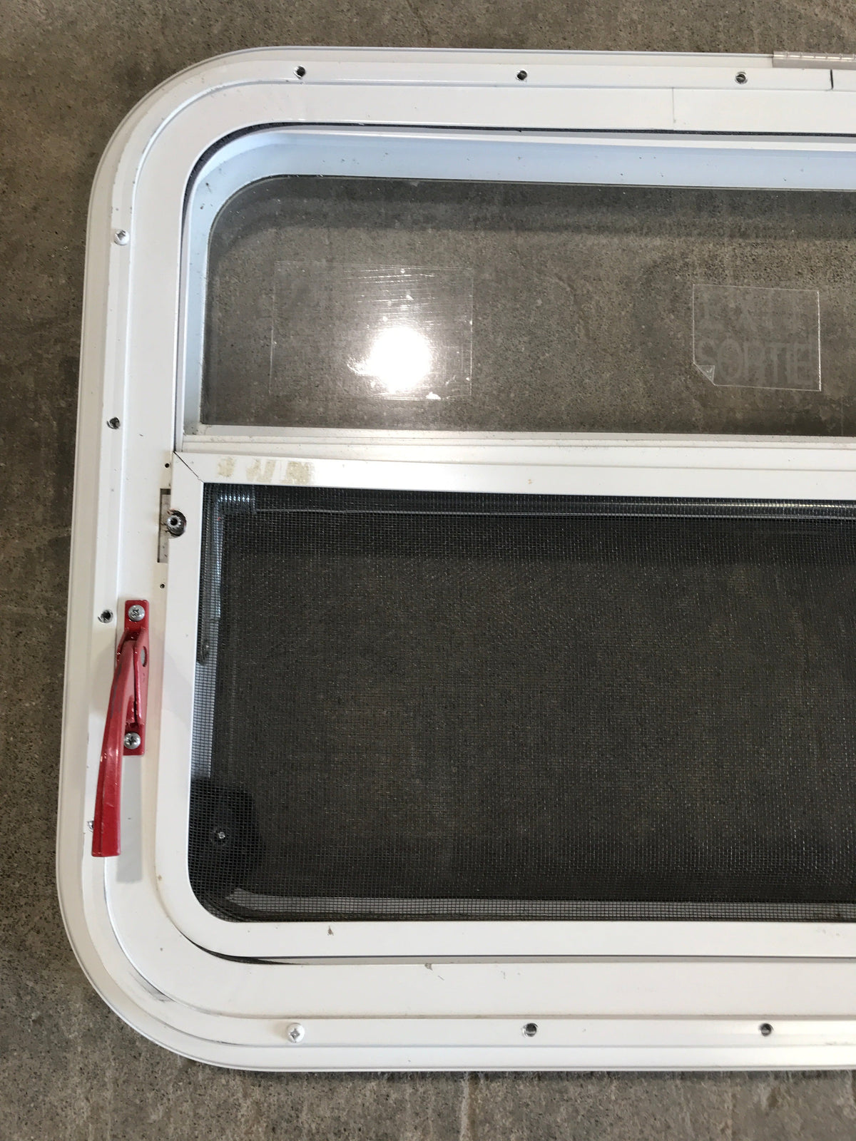 Used White Radius Emergency Opening Window : 29 1/4