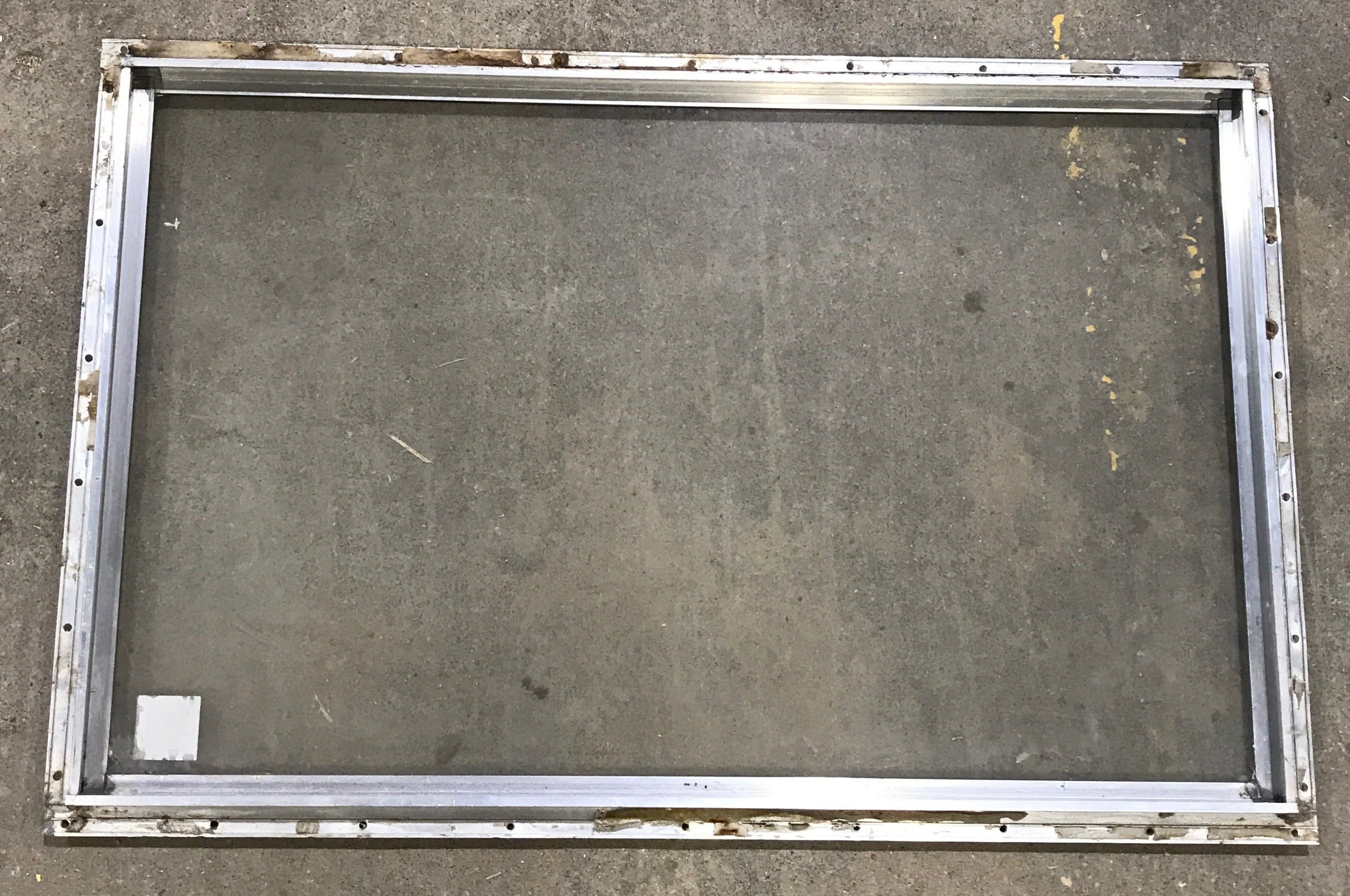 Used Silver Square Non-Opening Window: 28 3/4" W x 18 1/4" H x 1" D