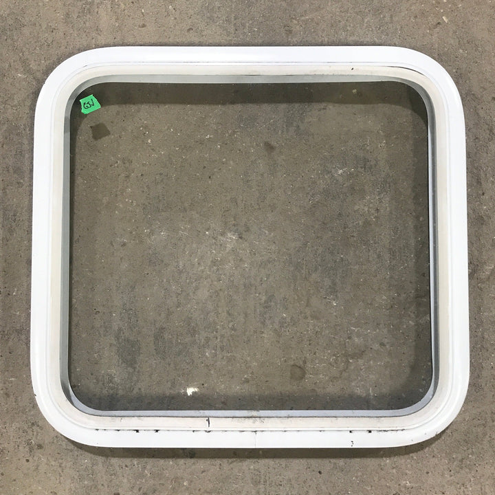Used White Radius Non Opening Window : 23 1/2" W x 21 1/2" H x 1 7/8" D