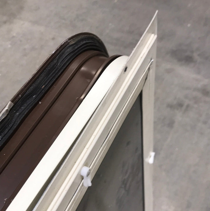 Used Brown Radius Dual Pane-Storm Window : 41 3/8" W X 21 5/8" H X 1 1/2" D - Young Farts RV Parts