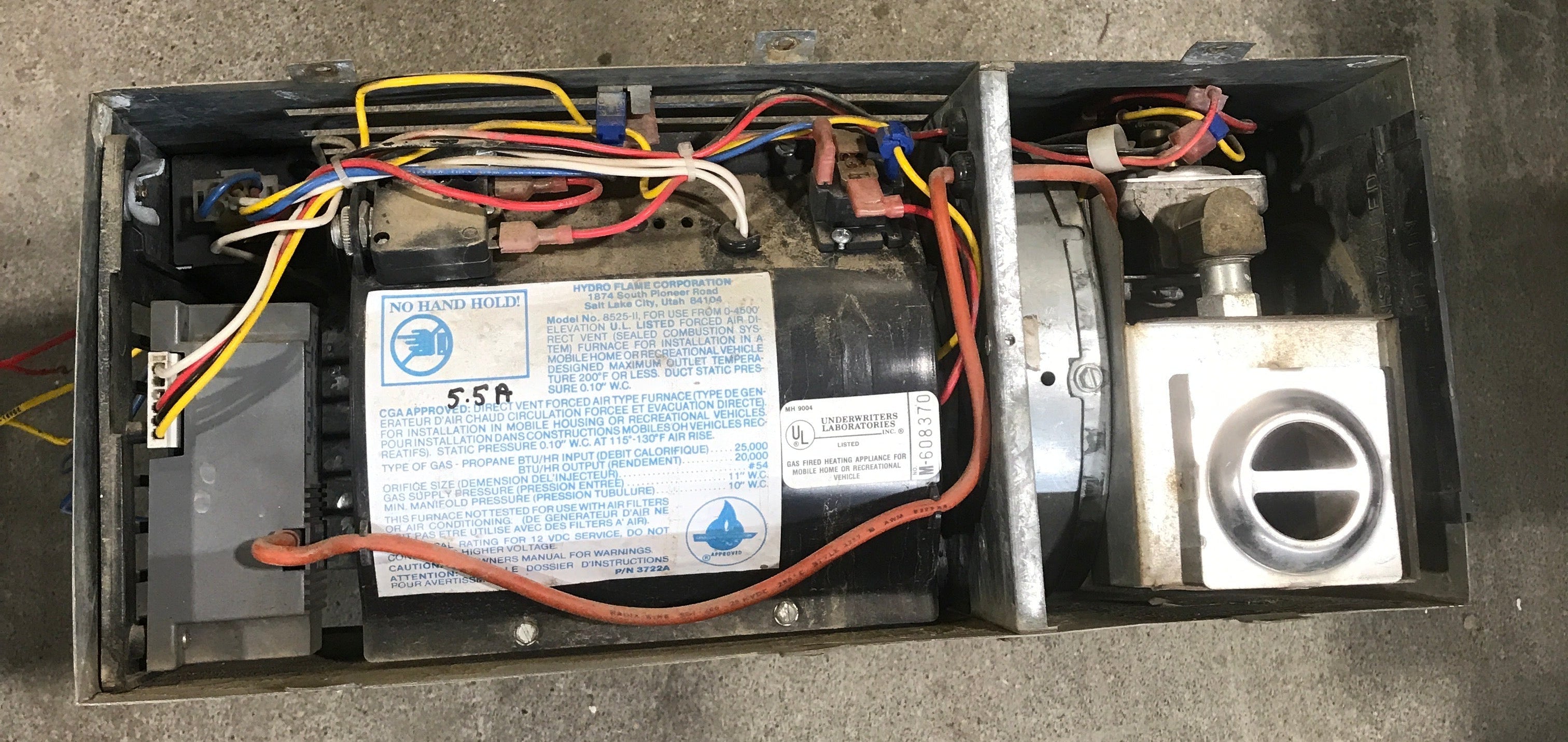 25000 BTU Used 8525 II Atwood / Hydro Flame RV Propane Furnace