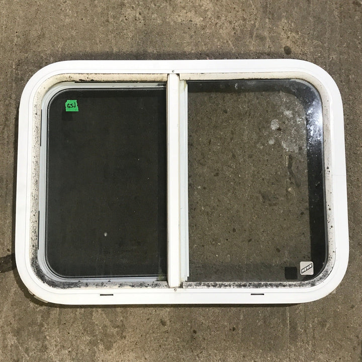 Used White Radius Opening Window : 24 1/4" W x 17 3/4" H x 1 7/8" D