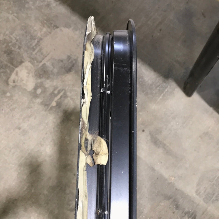 Used Black Radius Opening Window : 35 1/2" W X 17 1/2" H X 2" D - Young Farts RV Parts