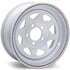 15X5 Trailer Wheel 8 Spoke White Striped - 5 x 4.50 Inch Bolt Pattern - Young Farts RV Parts
