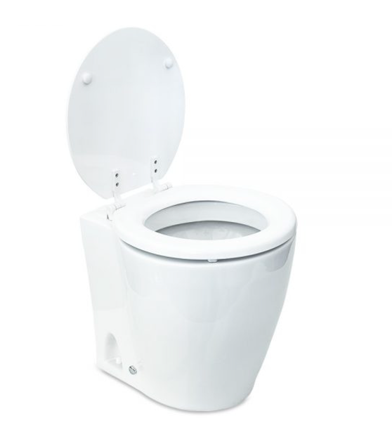 Albin 07-03-045 Marine Series Toilet, White Porcelain/White Wooden Seat