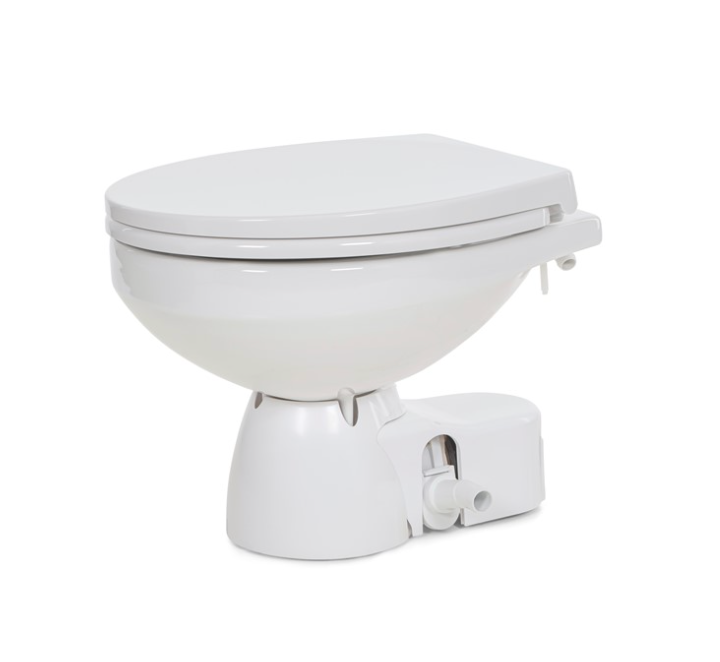 Jabsco 38045-4192 Quiet Flush E2 Rotatable Base Electric Flush Toilet, White Composite