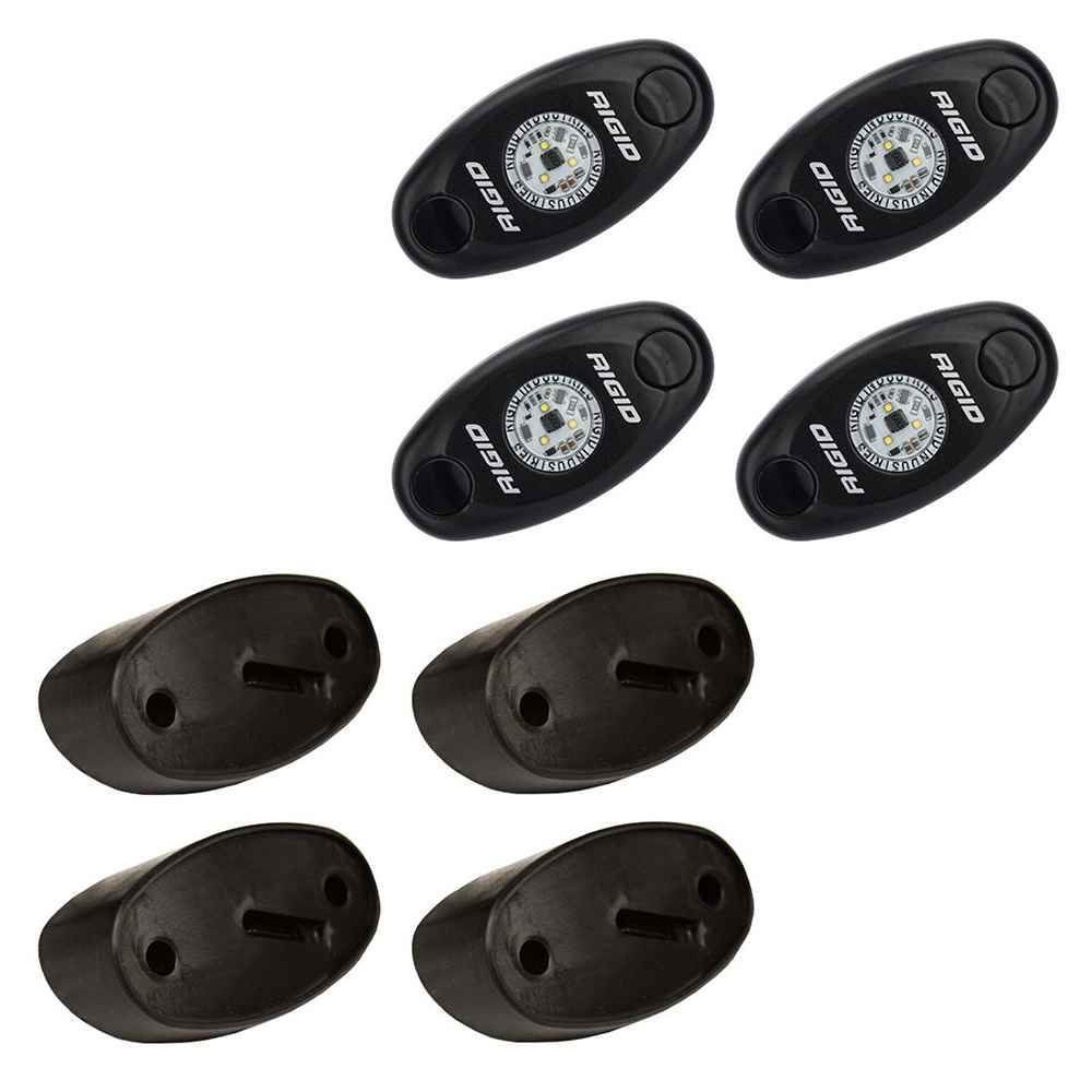 A - Series Rock Light Kit - 4 Red Lights - Black - Young Farts RV Parts