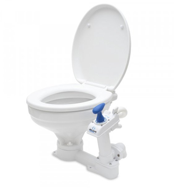 Albin 07 - 01 - 002 Marine Series Toilet, White Porcelain/White Thermoplastic Softclose Seat - Young Farts RV Parts