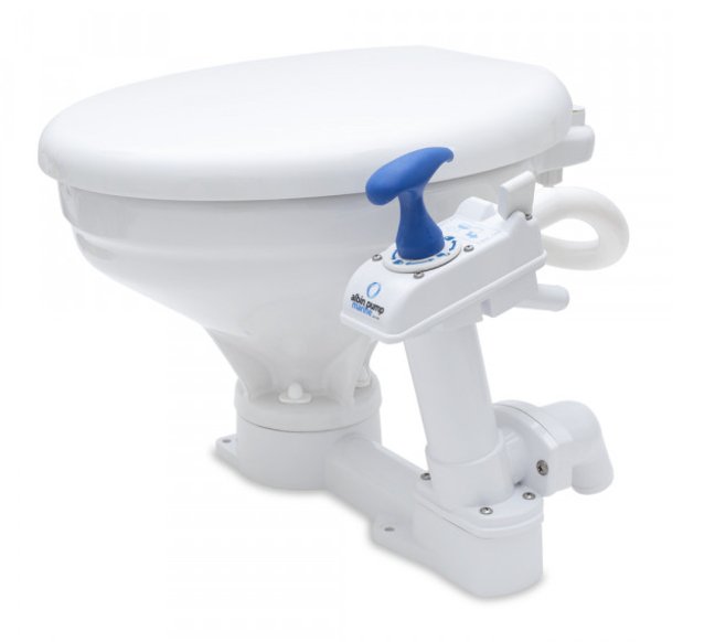 Albin 07 - 01 - 002 Marine Series Toilet, White Porcelain/White Thermoplastic Softclose Seat - Young Farts RV Parts