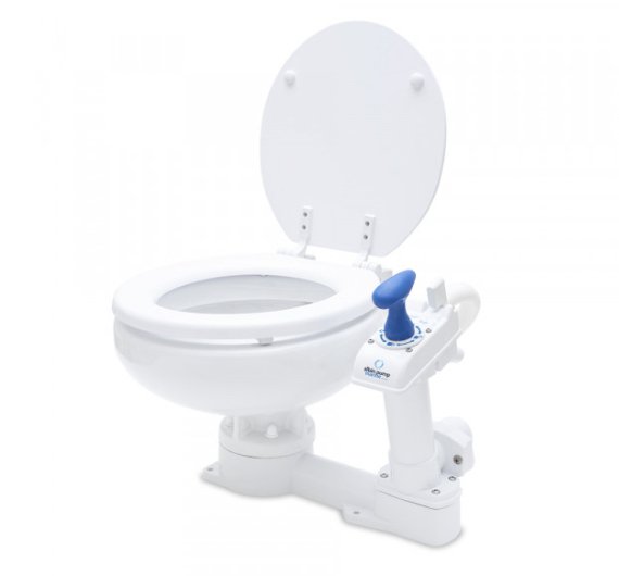 Albin 07 - 01 - 003 Marine Series Toilet, White Porcelain/White Wooden Seat - Young Farts RV Parts