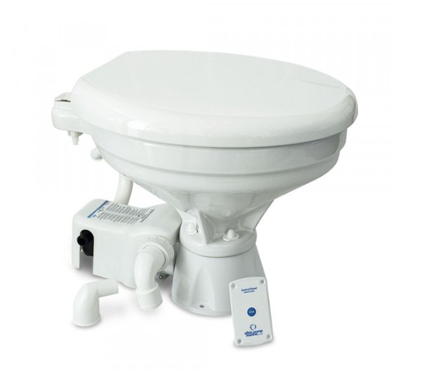 Albin 07 - 02 - 006 Marine Series Toilet, White Porcelain/White Thermoplastic Slow - Close Seat - Young Farts RV Parts