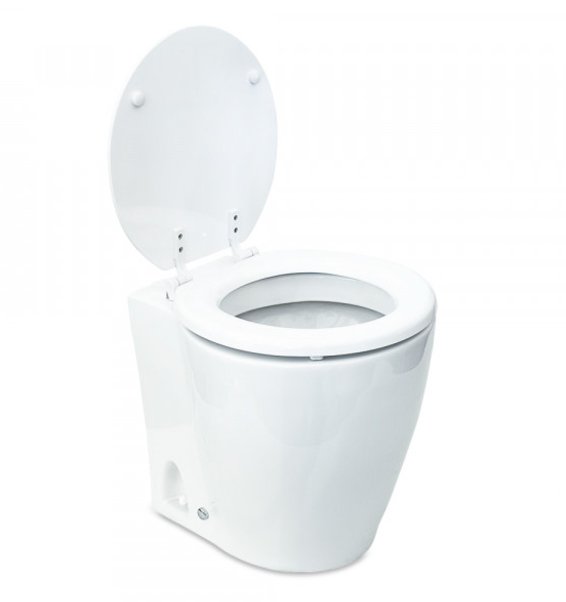 Albin 07 - 02 - 043 Marine Series Toilet, White Porcelain/White Wooden Seat - Young Farts RV Parts